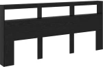 vidaXL Κεφαλάρι Μαύρη Οξυά 220 x 17 x 102 cm Επεξεργασμένο ξύλο