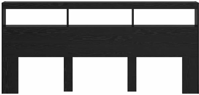 vidaXL Κεφαλάρι Μαύρη Οξυά 220 x 17 x 102 cm Επεξεργασμένο ξύλο
