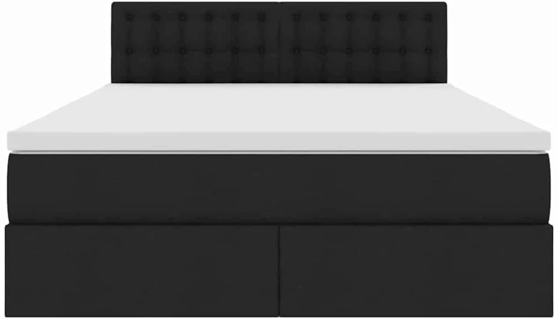 vidaXL Κρεβάτι με αποθηκευτικό χώρο και LED Μαύρο 140 x 200 cm