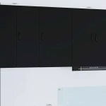 vidaXL Κρεμαστό ντουλάπι κουζίνας με ράφι Μαύρο 50 x 31 x 80 εκ.