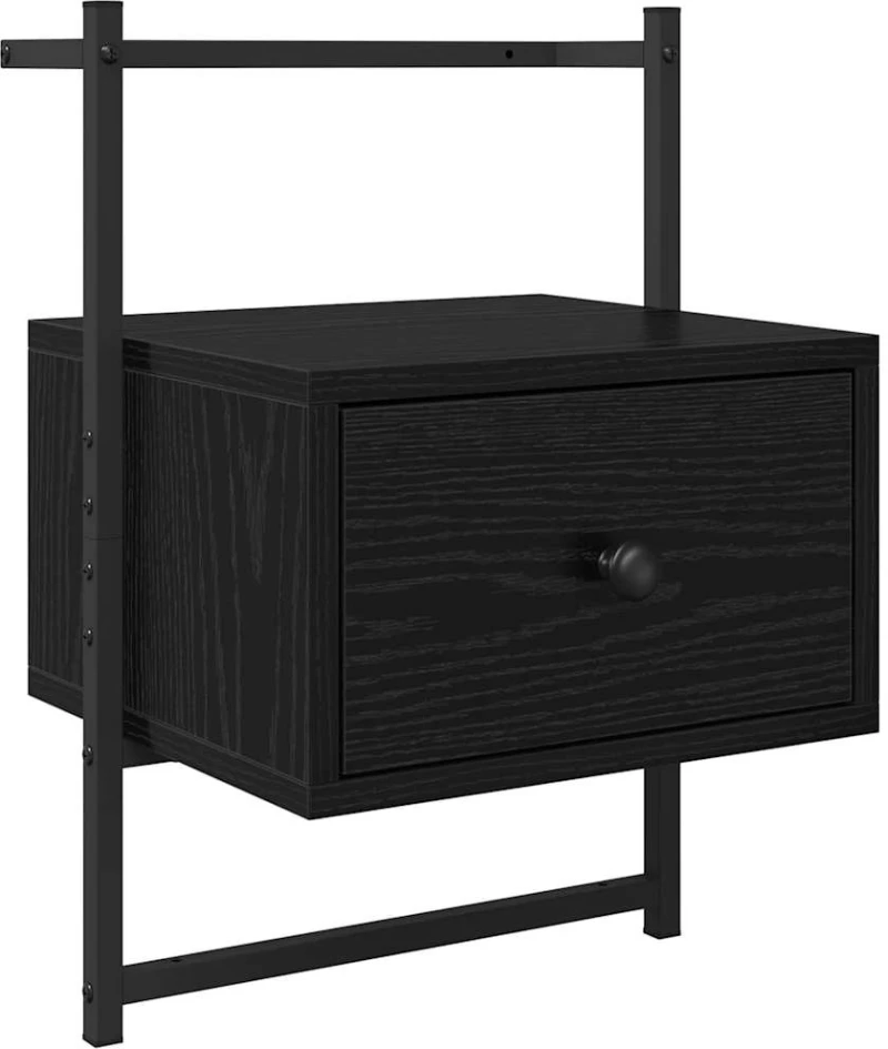 vidaXL Κομοδίνο Μαύρη Οξυά 35 x 30 x 51 εκ. Επεξεργασμένο ξύλο