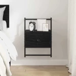 vidaXL Κομοδίνο Μαύρη Οξυά 35 x 30 x 51 εκ. Επεξεργασμένο ξύλο