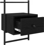 vidaXL Κομοδίνο Μαύρη Οξυά 35 x 30 x 51 εκ. Επεξεργασμένο ξύλο
