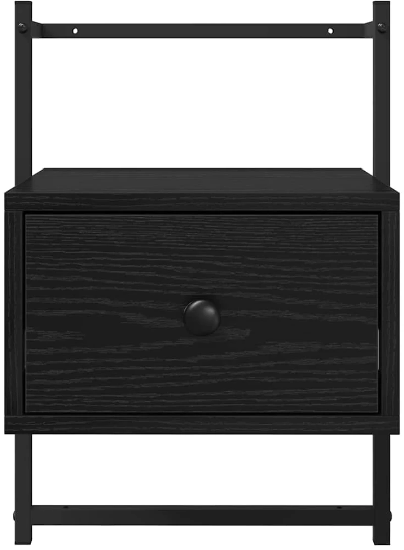 vidaXL Κομοδίνο Μαύρη Οξυά 35 x 30 x 51 εκ. Επεξεργασμένο ξύλο