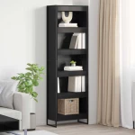 vidaXL Βιβλιοθήκη 2 pcs Μαύρη Οξυά 80 x 30 x 155 εκ Επεξεργασμένο ξύλο