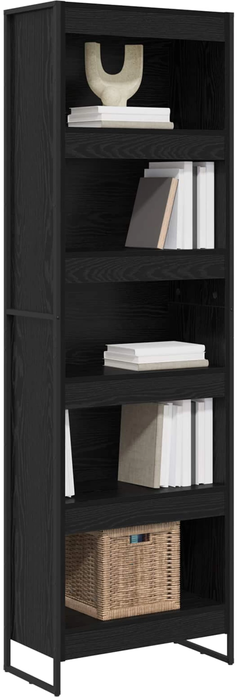 vidaXL Βιβλιοθήκη 2 pcs Μαύρη Οξυά 80 x 30 x 155 εκ Επεξεργασμένο ξύλο