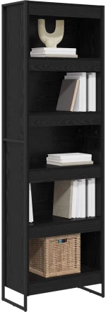 vidaXL Βιβλιοθήκη 2 pcs Μαύρη Οξυά 80 x 30 x 155 εκ Επεξεργασμένο ξύλο