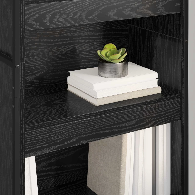 vidaXL Βιβλιοθήκη 2 pcs Μαύρη Οξυά 80 x 30 x 155 εκ Επεξεργασμένο ξύλο