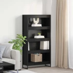vidaXL Βιβλιοθήκη 2 pcs Μαύρη Οξυά 80 x 30 x 155 εκ Επεξεργασμένο ξύλο