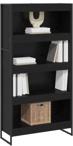 vidaXL Βιβλιοθήκη 2 pcs Μαύρη Οξυά 80 x 30 x 155 εκ Επεξεργασμένο ξύλο