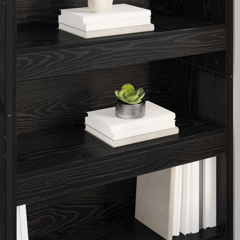vidaXL Βιβλιοθήκη 2 pcs Μαύρη Οξυά 80 x 30 x 155 εκ Επεξεργασμένο ξύλο