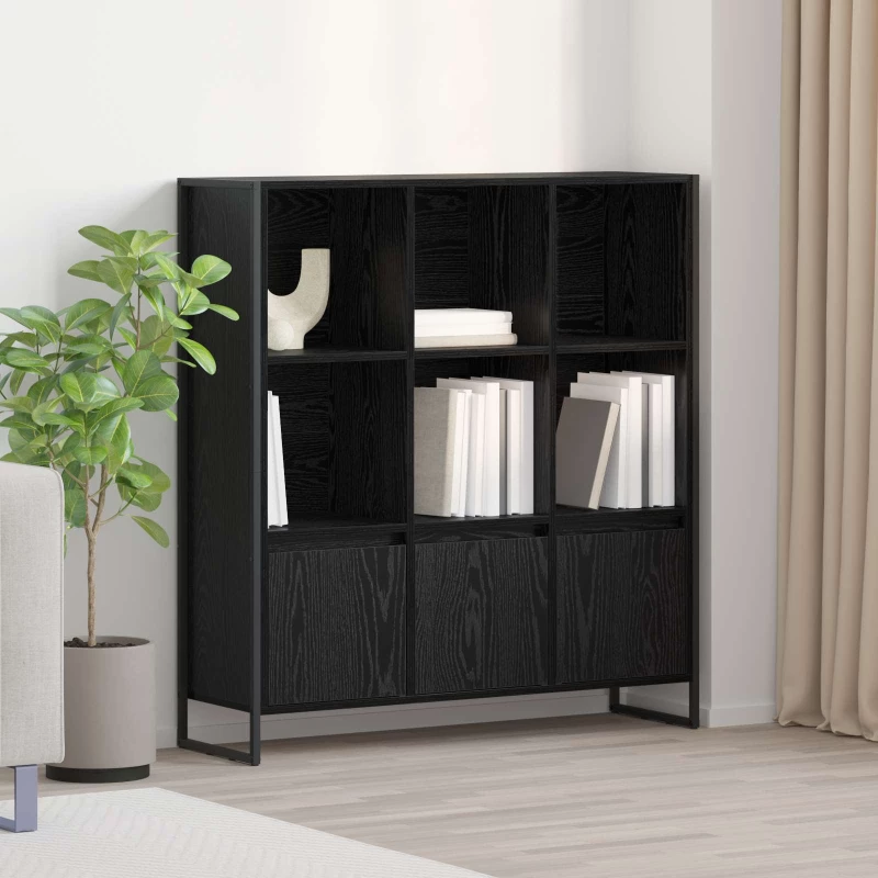 vidaXL Βιβλιοθήκη 2 pcs Μαύρη Οξυά 99,5 x 30 x 108,5 εκ