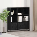 vidaXL Βιβλιοθήκη 2 pcs Μαύρη Οξυά 99,5 x 30 x 108,5 εκ