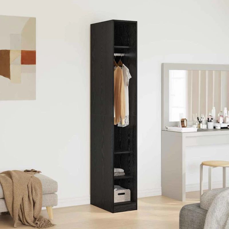 vidaXL Ντουλάπι με ράφι Μαύρη Οξυά 50 x 30 x 200 εκ Επεξεργασμένο ξύλο