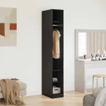 vidaXL Ντουλάπι με ράφι Μαύρη Οξυά 50 x 30 x 200 εκ Επεξεργασμένο ξύλο