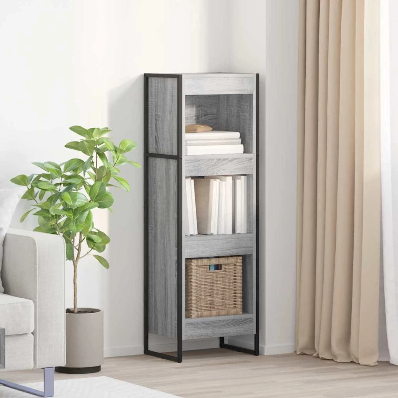 vidaXL Βιβλιοθήκη Γκρίζο Σονομα 80 x 30 x 155 εκ Επεξεργασμένο ξύλο