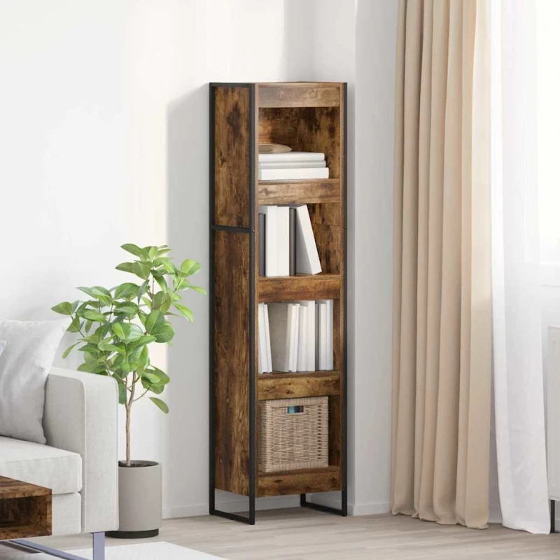 vidaXL Βιβλιοθήκη Καπνιστό Δρύς 80 x 30 x 155 εκ Επεξεργασμένο ξύλο
