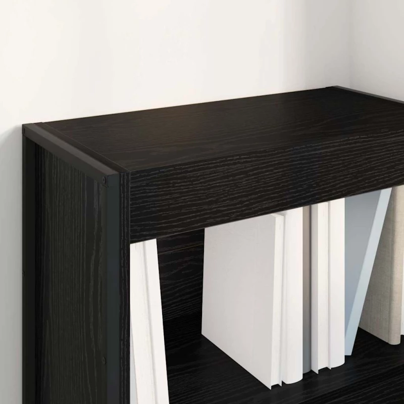 vidaXL Βιβλιοθήκη Μαύρη Οξυά 80 x 30 x 155 εκ Επεξεργασμένο ξύλο