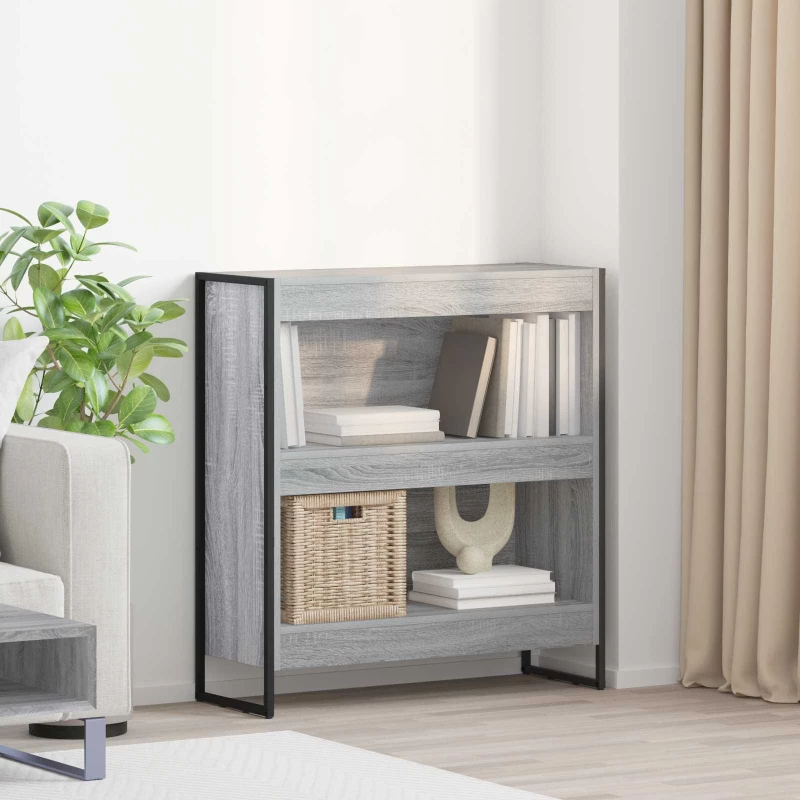 vidaXL Βιβλιοθήκη Γκρίζο Σονομα 80 x 30 x 155 εκ Επεξεργασμένο ξύλο