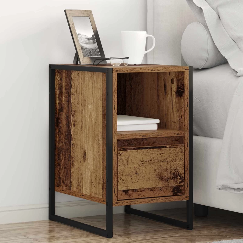 vidaXL Κομοδίνο 2 pcs Παλιό Ξύλο 39,5 x 30 x 50 εκ Επεξεργασμένο ξύλο