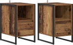 vidaXL Κομοδίνο 2 pcs Παλιό Ξύλο 39,5 x 30 x 50 εκ Επεξεργασμένο ξύλο