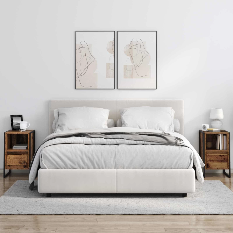 vidaXL Κομοδίνο 2 pcs Παλιό Ξύλο 39,5 x 30 x 50 εκ Επεξεργασμένο ξύλο