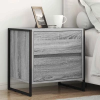vidaXL Κομοδίνο Γκρίζο Σονομα 50 x 39.5 x 50 εκ. Επεξεργασμένο ξύλο