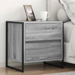 vidaXL Κομοδίνο Γκρίζο Σονομα 50 x 39.5 x 50 εκ. Επεξεργασμένο ξύλο