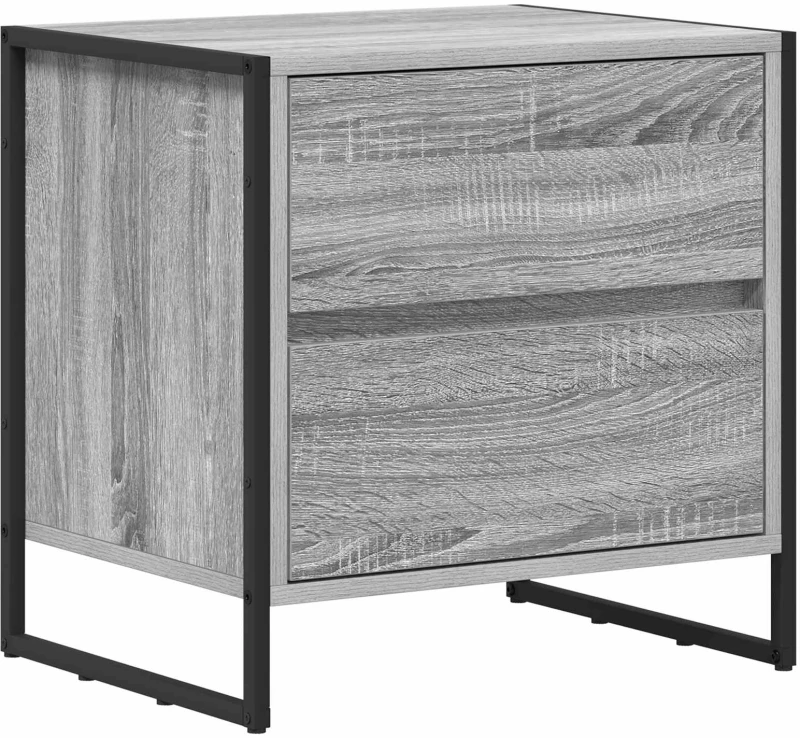 vidaXL Κομοδίνο Γκρίζο Σονομα 50 x 39.5 x 50 εκ. Επεξεργασμένο ξύλο