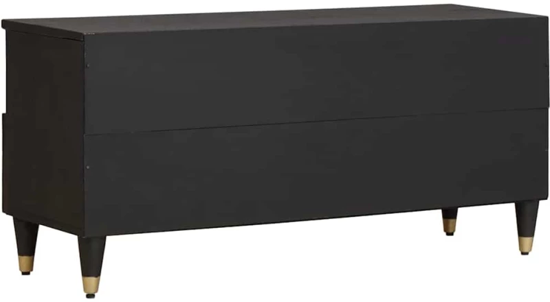 vidaXL Ντουλάπι TV με ράφι Μαύρο 100 x 33 x 46 εκ Στερεό ξύλο μάνγκο