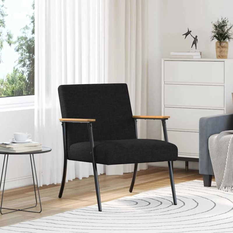 vidaXL Πολυθρόνα Μαύρο 59 x 75 x 78 εκ ύφασμα