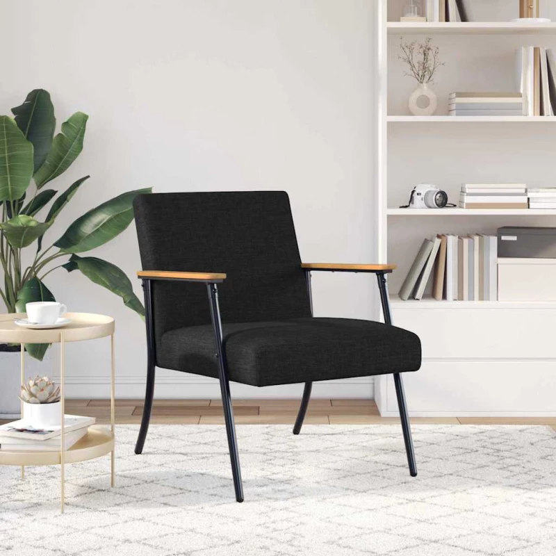 vidaXL Πολυθρόνα Μαύρο 59 x 75 x 78 εκ ύφασμα