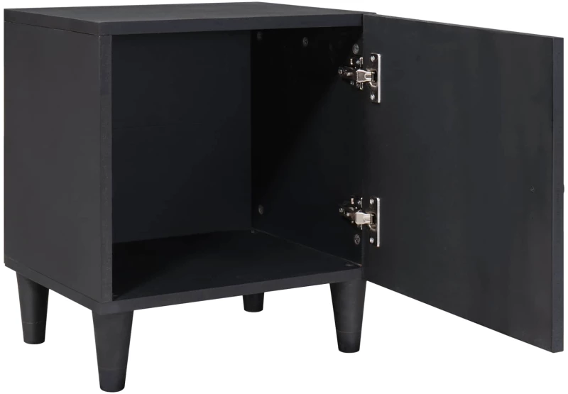vidaXL Κομοδίνο με Πόρτα 2 pcs Μαύρο 40 x 33 x 46 εκ.