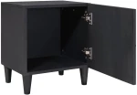 vidaXL Κομοδίνο με Πόρτα 2 pcs Μαύρο 40 x 33 x 46 εκ.