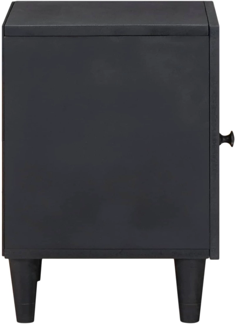 vidaXL Κομοδίνο με Πόρτα 2 pcs Μαύρο 40 x 33 x 46 εκ.