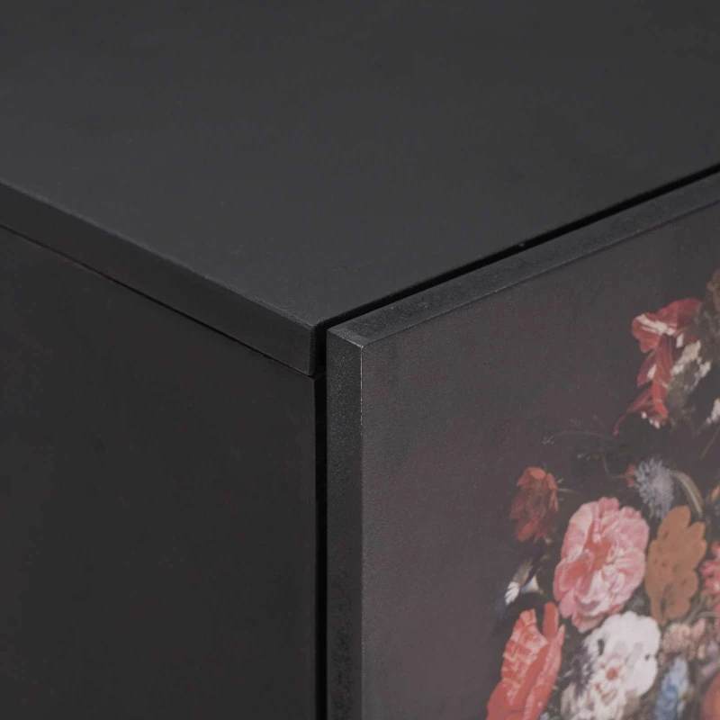 vidaXL Κομοδίνο με Πόρτα 2 pcs Μαύρο 40 x 33 x 46 εκ.
