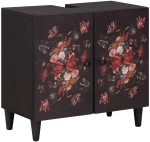vidaXL Ντουλάπι νιπτήρα Πολύχρωμο 62 x 33 x 58 εκ. Στερεό ξύλο μάνγκο