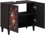vidaXL Ντουλάπι νιπτήρα Πολύχρωμο 62 x 33 x 58 εκ. Στερεό ξύλο μάνγκο