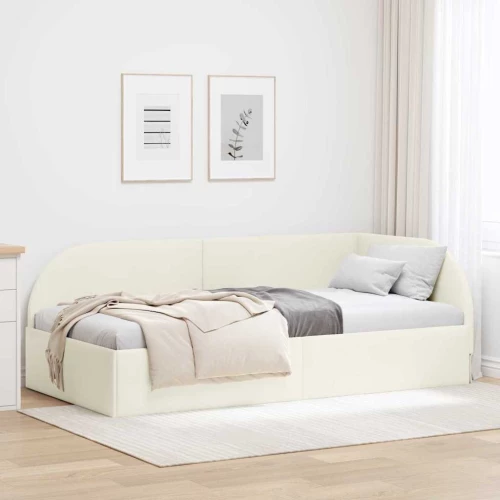 vidaXL Κρεβάτι Γωνίας με κεφαλάρι Κρεμ 80 εκ x 200 εκ ύφασμα