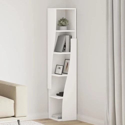 vidaXL Γωνιακό Ντουλάπι Λευκό 27,5x27x140εκ Επεξεργασμένο ξύλο