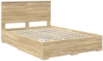 vidaXL Σκελετός Κρεβατιού Δρύς Sonoma 135 x 190 cm Επεξεργασμένο ξύλο