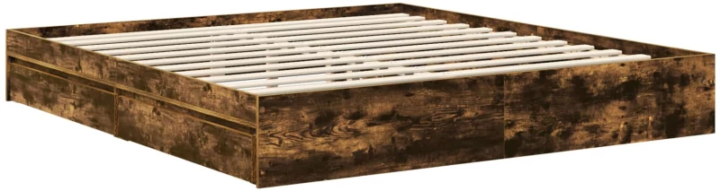 vidaXL Κρεβάτι Αποθήκης Καπνιστό Δρύς 180 x 200 cm Επεξεργασμένο ξύλο