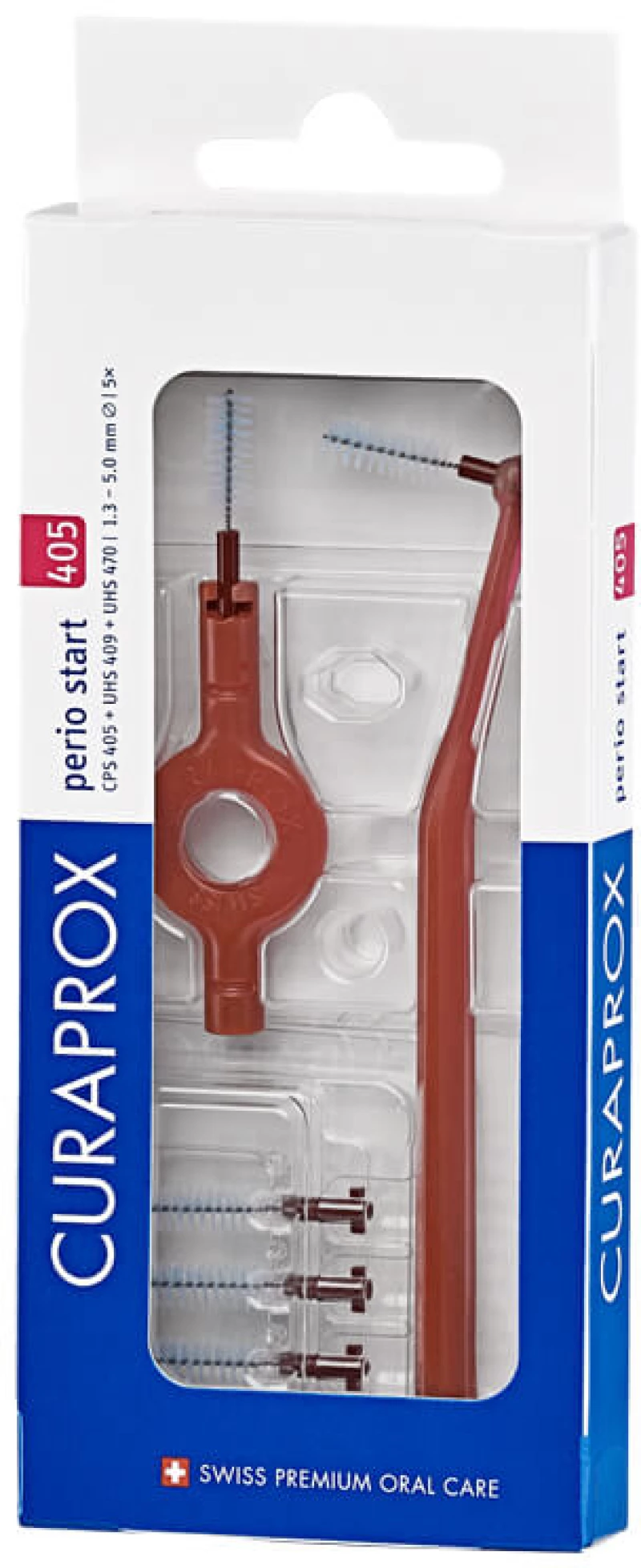Curaprox | Perio Start 405 Μεσοδόντια Βουρτσάκια με 2 Λαβές Κόκκινο | 5τεμ