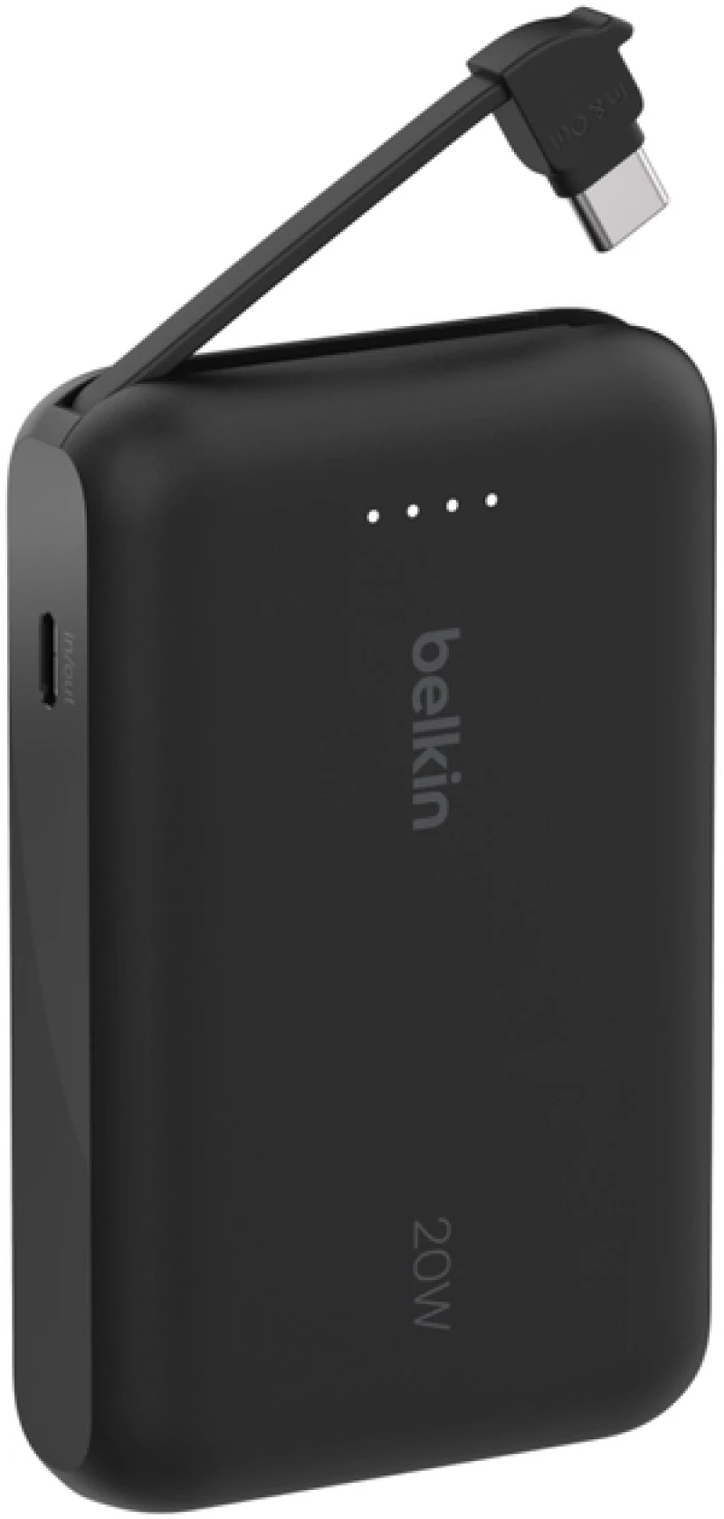 Belkin BPB021hqBK BOOSTCHARGE POWER BANK 10K, 20W PD with integrated USB-C Cable, Black