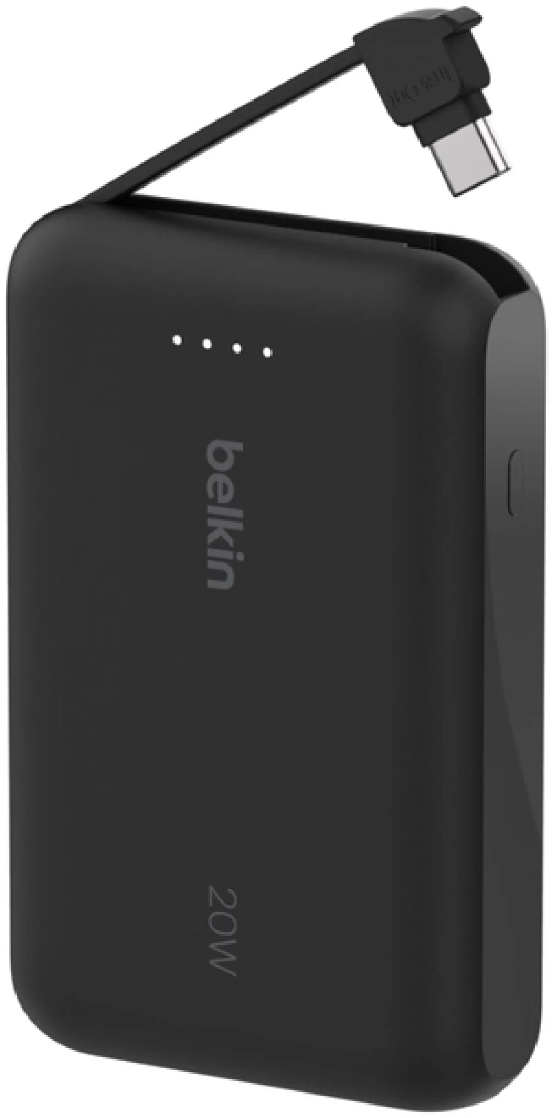 Belkin BPB021hqBK BOOSTCHARGE POWER BANK 10K, 20W PD with integrated USB-C Cable, Black