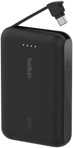 Belkin BPB021hqBK BOOSTCHARGE POWER BANK 10K, 20W PD with integrated USB-C Cable, Black