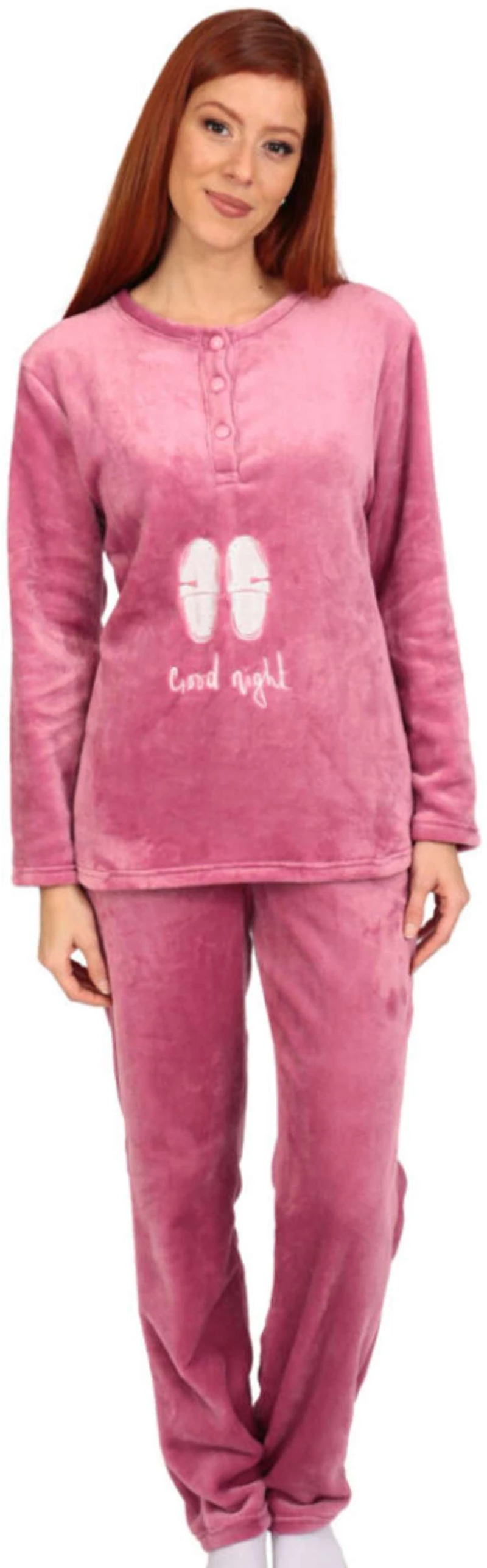 Γυναικεία Fleece Πυτζάμα Lydia Creations Ροζ 25578