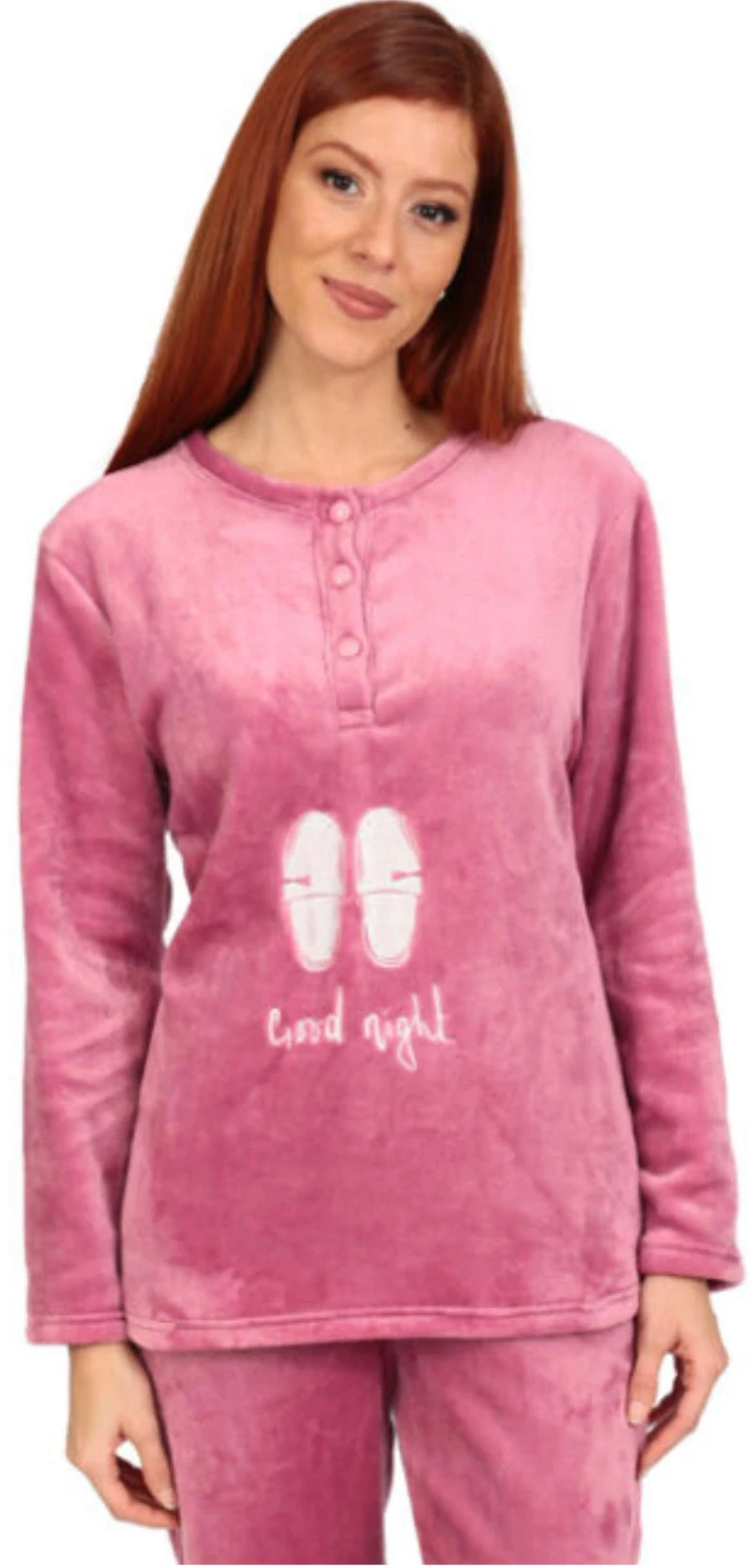 Γυναικεία Fleece Πυτζάμα Lydia Creations Ροζ 25578
