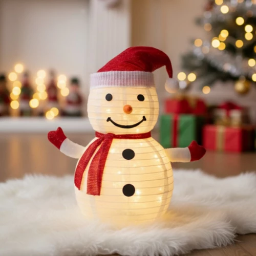 Χριστουγεννιάτικος Διακοσμητικός Χιονάνθρωπος 70cm με 50 LED Θερμού Λευκού Φωτισμού & Τηλεχειριστήριο - AIGOSTAR