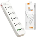 Πολύπριζο Ασφαλείας 4 Universal Θέσεων με 4 USB & Διακόπτες 2m - LDNIO SC4408
